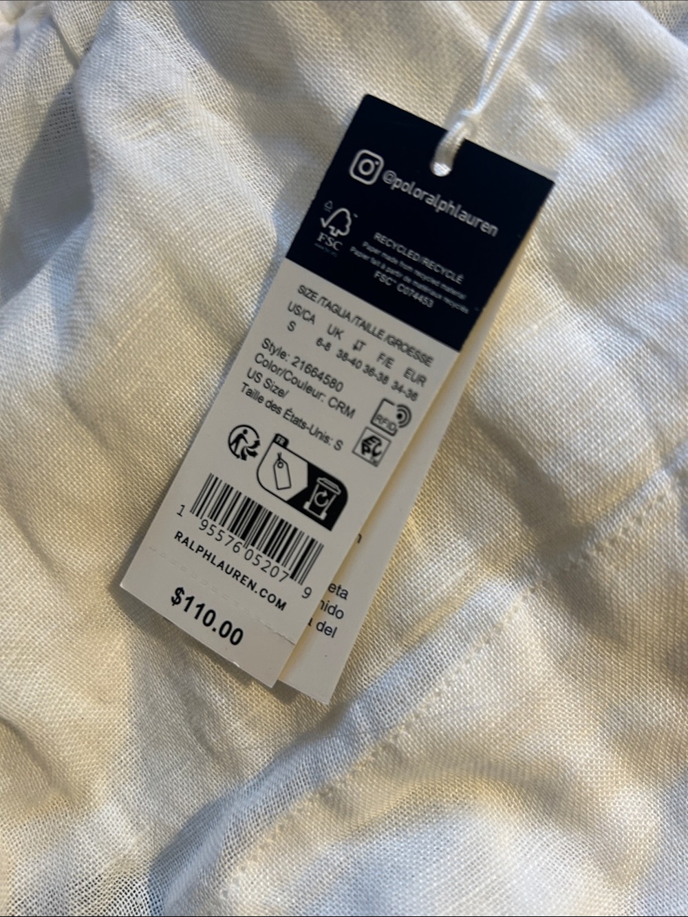 Polo by Ralph Lauren White Linen-Blend Drawstring Shorts - Picture 4 of 4